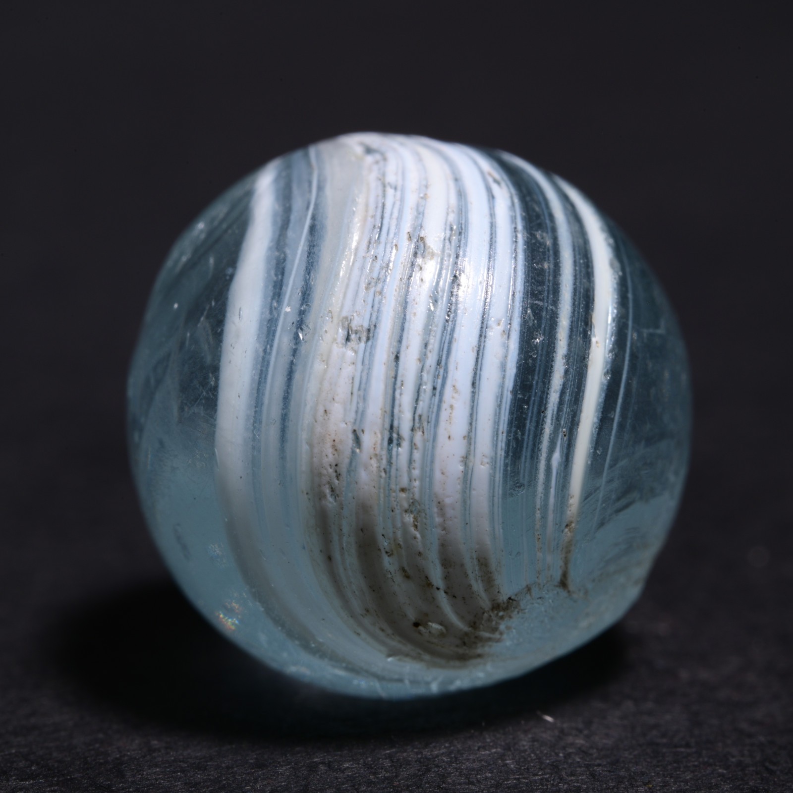 Indian Marble German Handmade Antique Clear & Ice White 14.4mm 9/16”