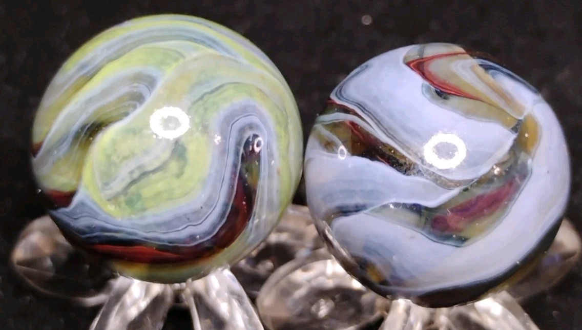 .75″-.72″ JABO MARBLES LOT🔥”JOKER RAINBOW 2″ GLASS SWIRL TOYS MINT-