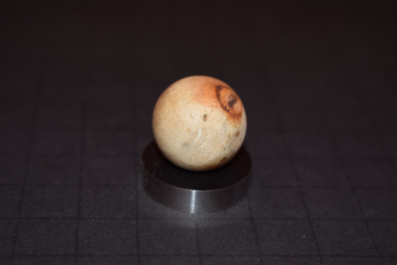 Antique Victorina Era 1800’s Earthtone Dyed Hard Clay Toy Marble Size .859″