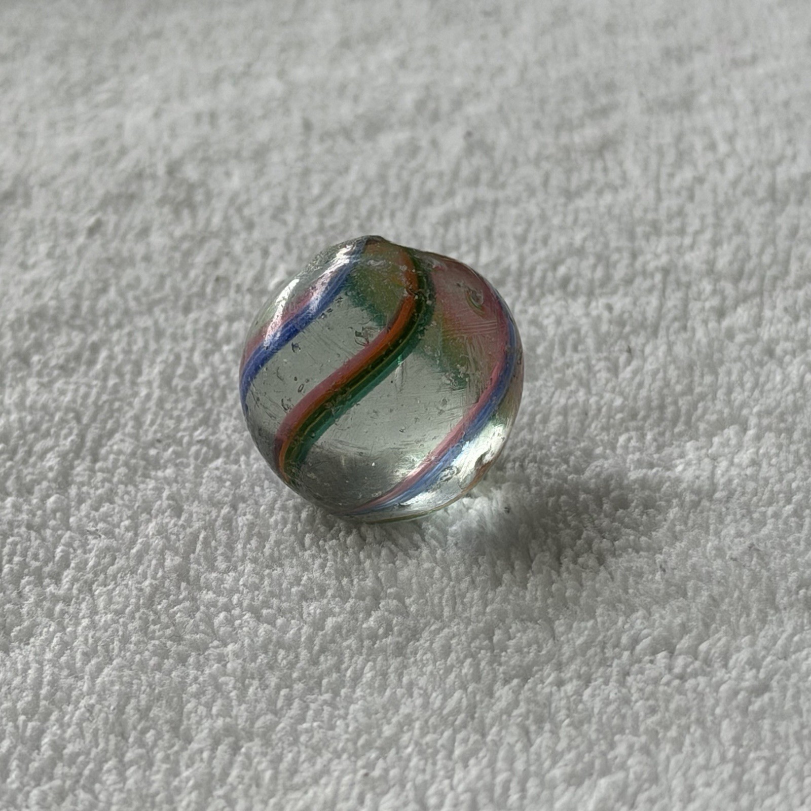 Antique German Handmade Swirl Marble 4-Color Divided Core Shooter .9″ 23mm
