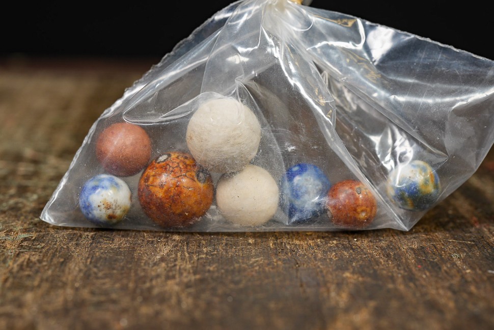8 Mixed Antique Clay and Bennington Marbles