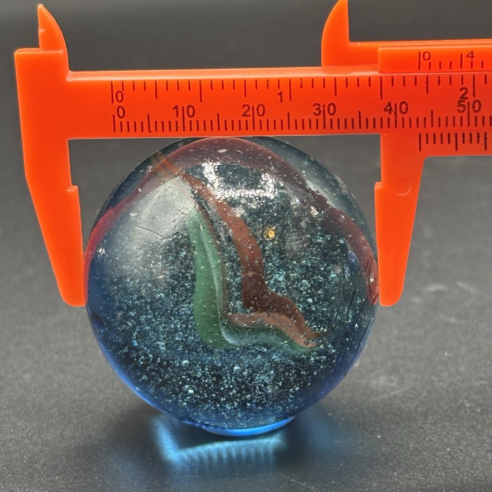 Vintage Oversized Art Glass Marbles Glitterbomb/Confetti, Shooter