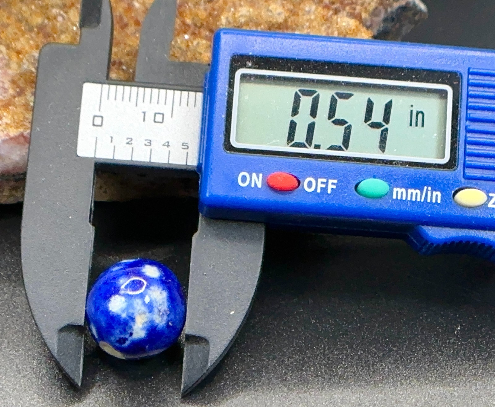 SMALL Antique Vintage Handmade Clay Bennington Marble – Cobalt Blue – .54″ Nice