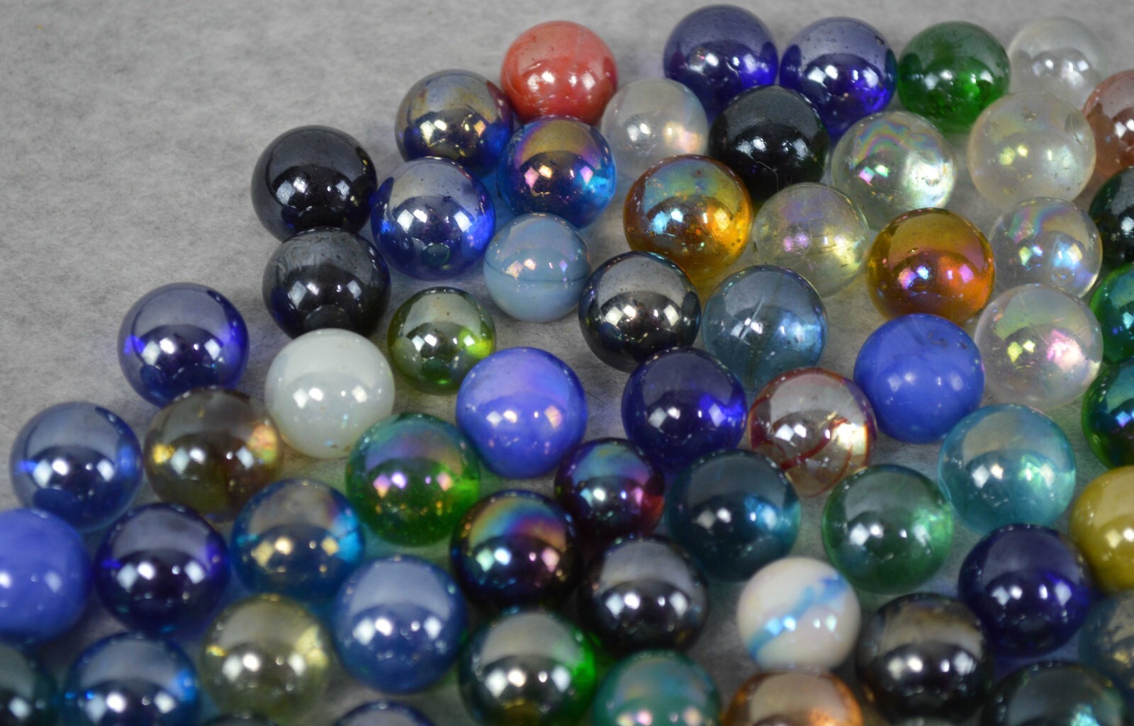 Vintage Marble Lot 130 Mix Variety Metallic Emerald Unique Collection 14mm-16mm
