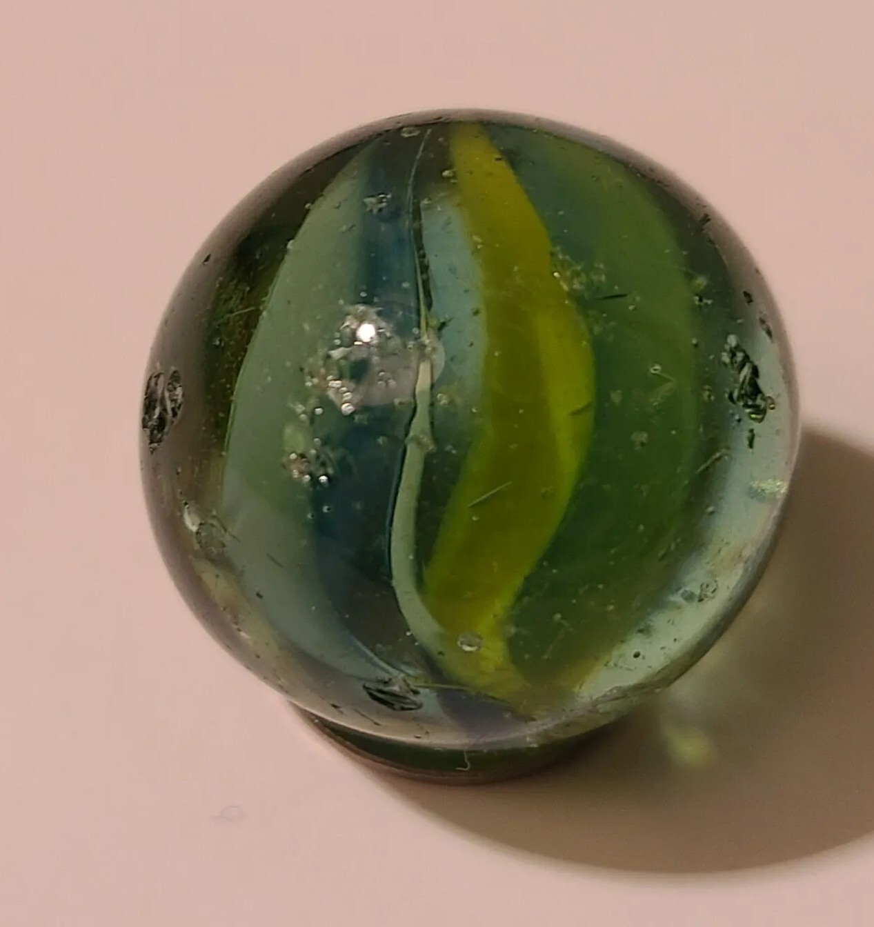 Cat Eye-Spaghetti Transition 6-(8th?) Vain 31/32″, 25mm Shooter Rare Marble