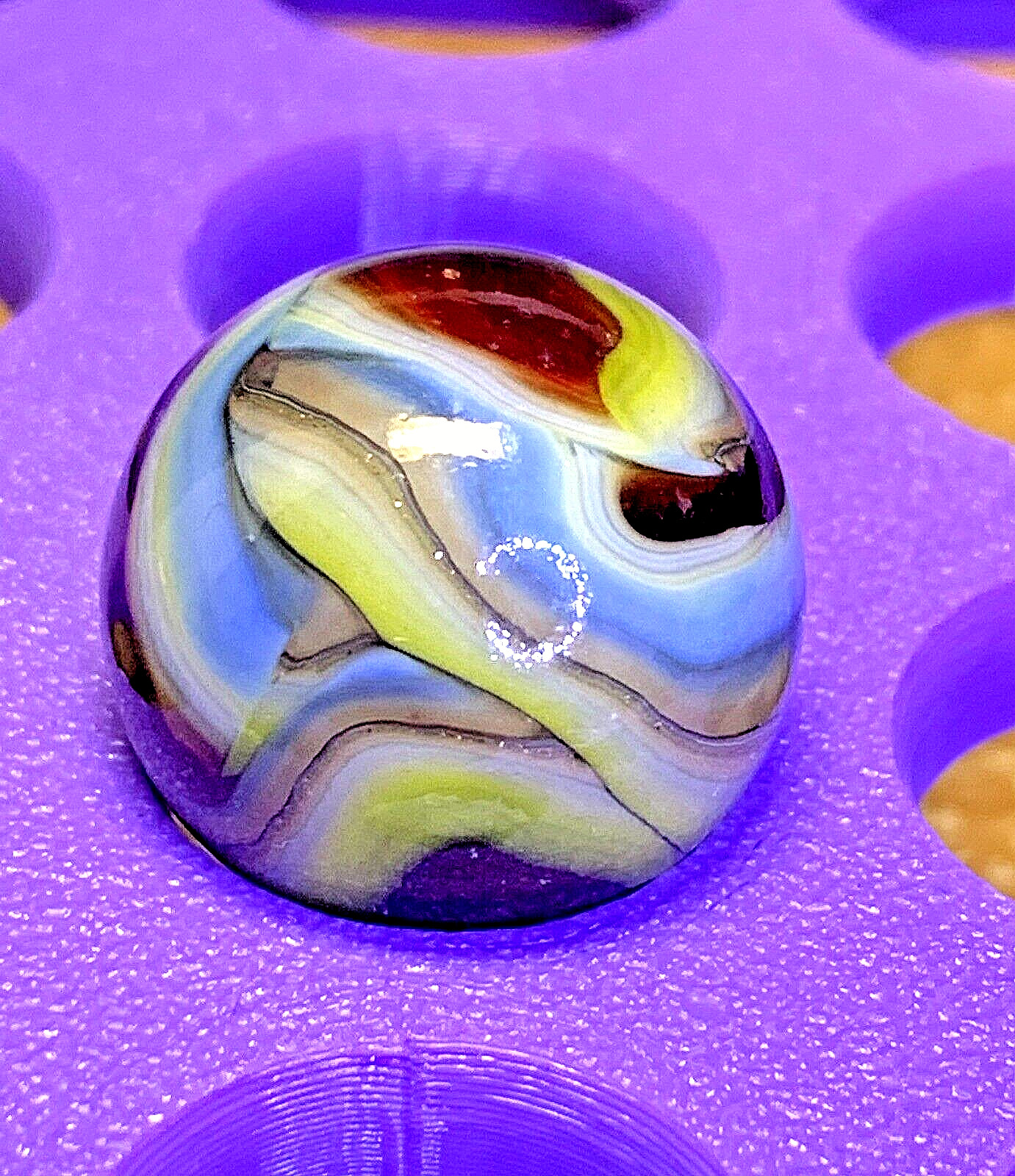 DAS/JABO/WV CANDY APPLE FLAME ! BEAUTIFUL COLORED SWIRLS SHOOTER .70″ 9B/36