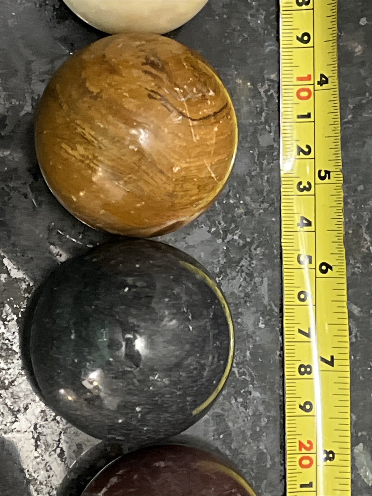 5 VINTAGE LARGE Granite / MARBLE Polished SPHERES