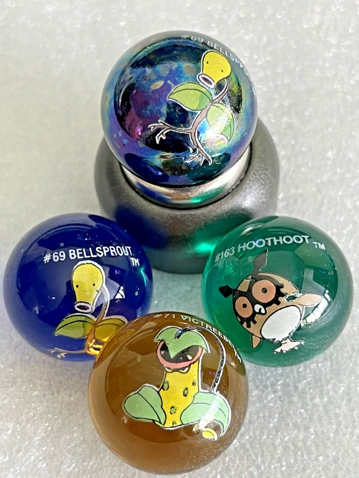 Vintage Pokémon Marbles Bellsprout Victreebel Hoothoot Evolution Set Rare