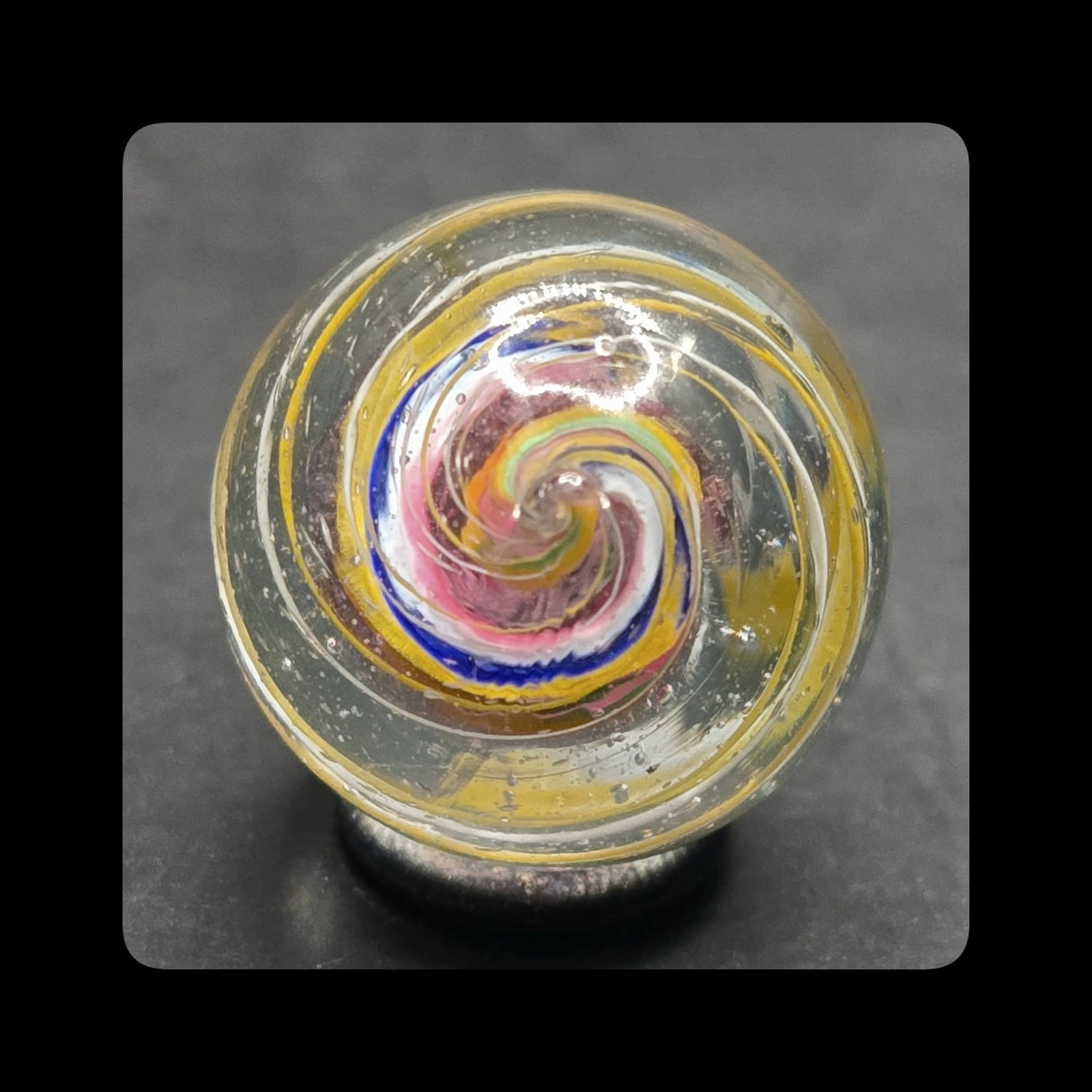 ~Mic’sMibs~3/4′ Wildly Twisted Jelly Tornado Divided Core Swirl Shooter Mint 9.5
