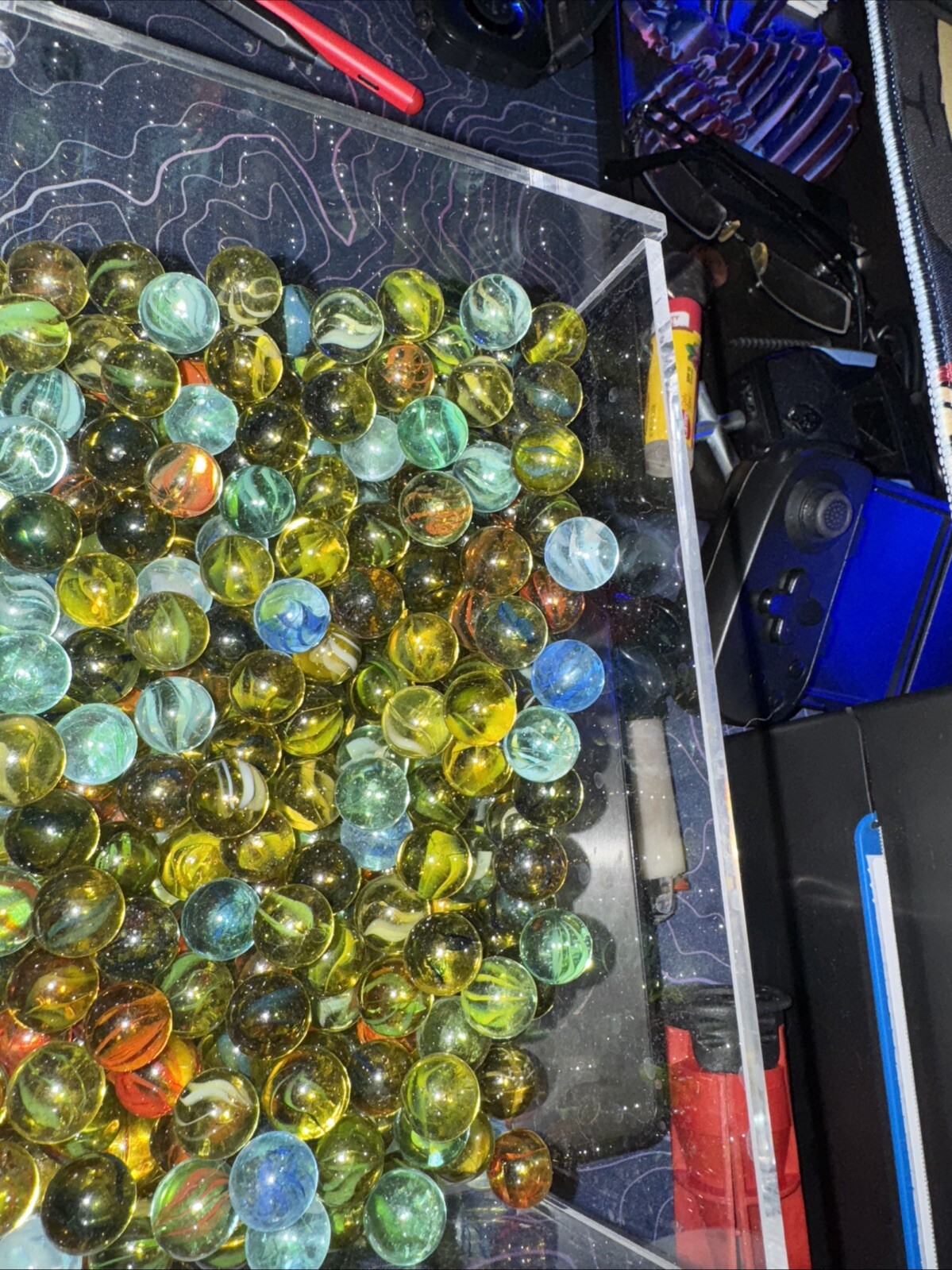 2 LBs Of Mixed Marbles From Tons Of Shooters! Mixed Marbles! About 300~ Marbles