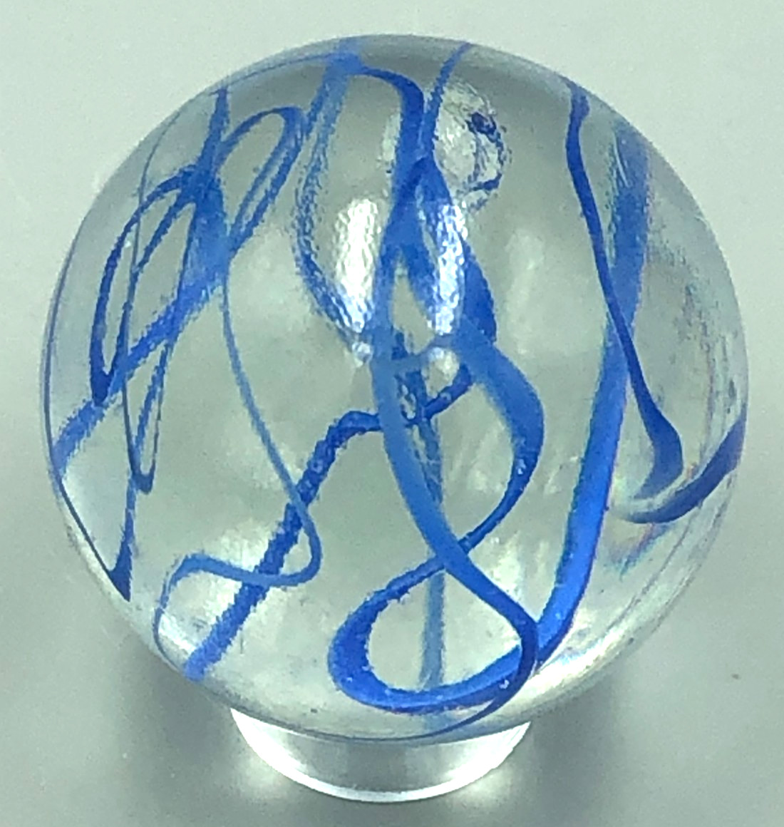 Blue Spaghetti Vacor Boulder 1.34″ Glass Playing Marble
