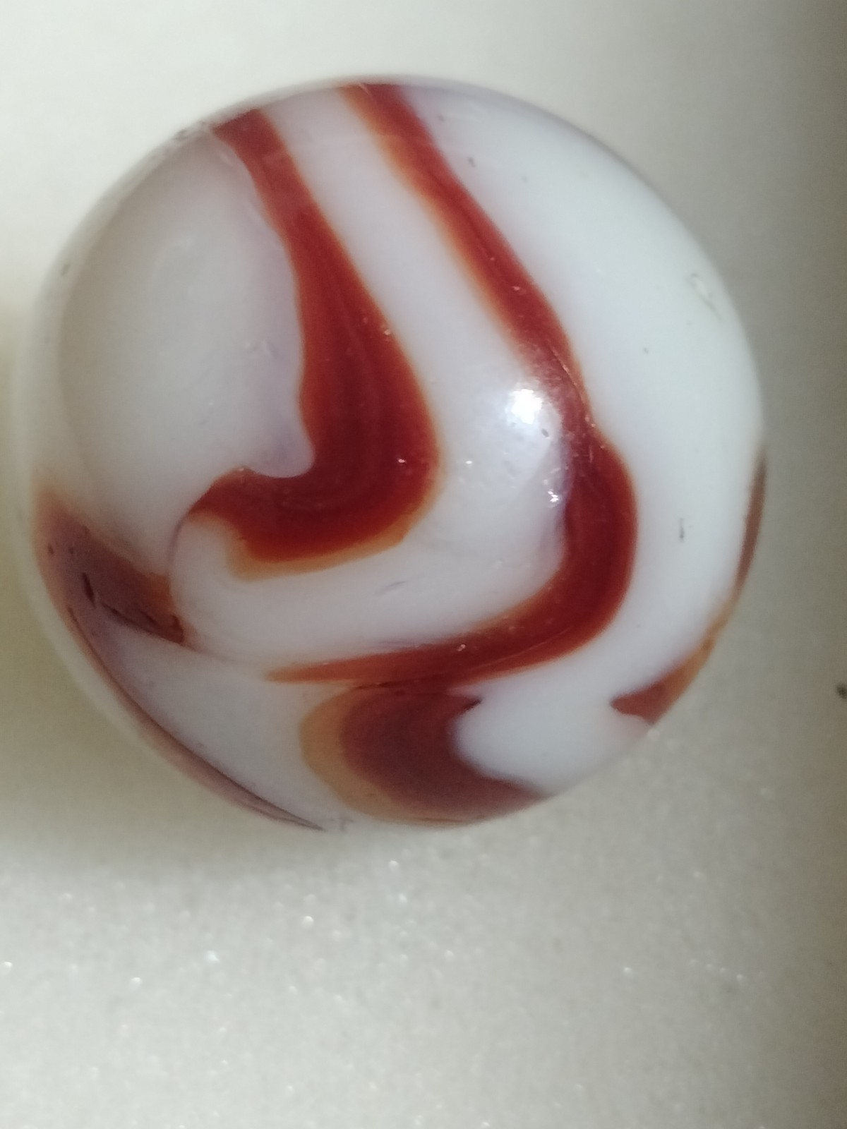 Peltier Red Zebra SHOOTER Marble 13/16 Inches NLR Miller Swirl