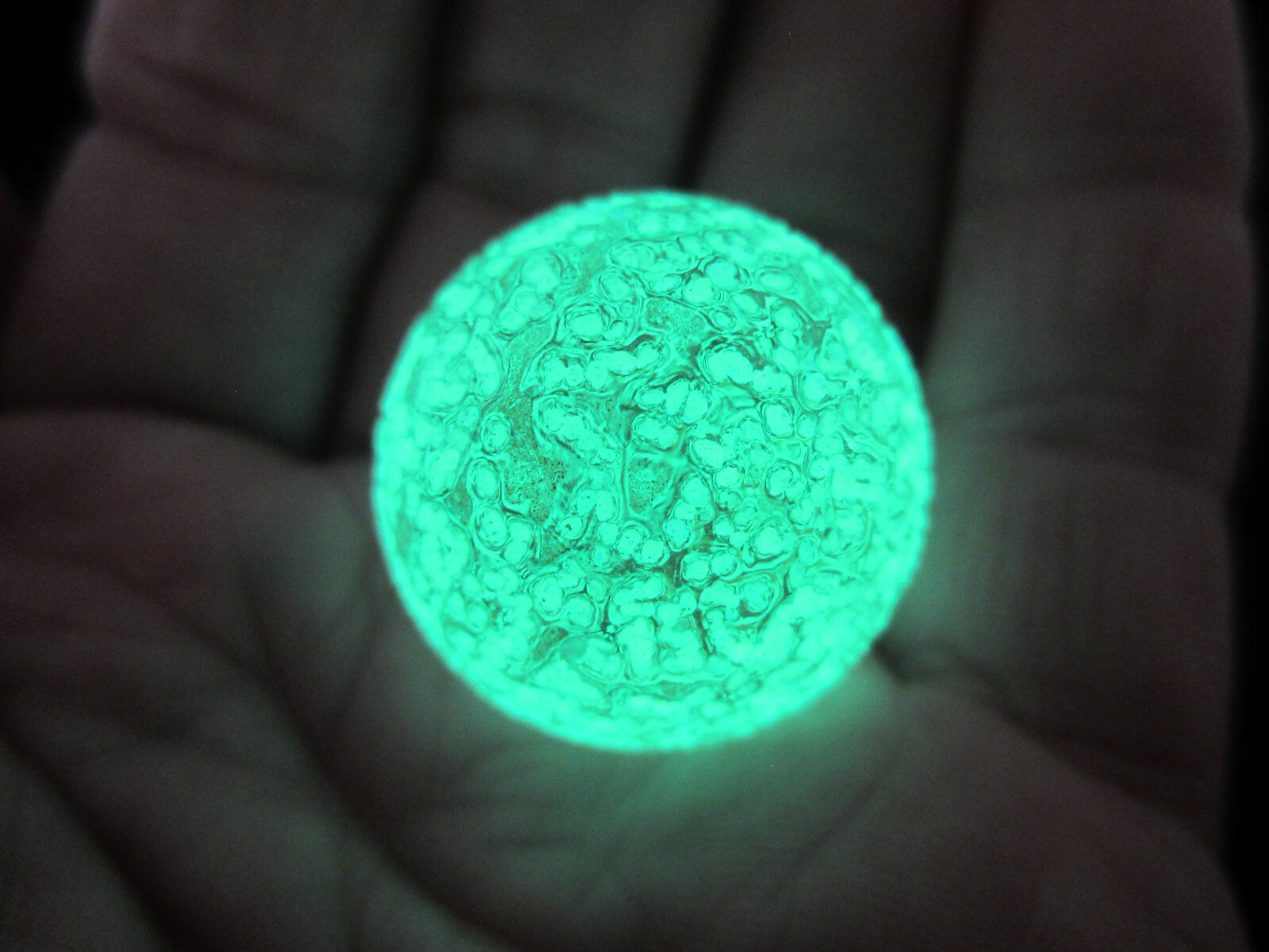 25mm GLOW IN THE DARK SHOOTER Glass Mib Marbles ball Large 1″