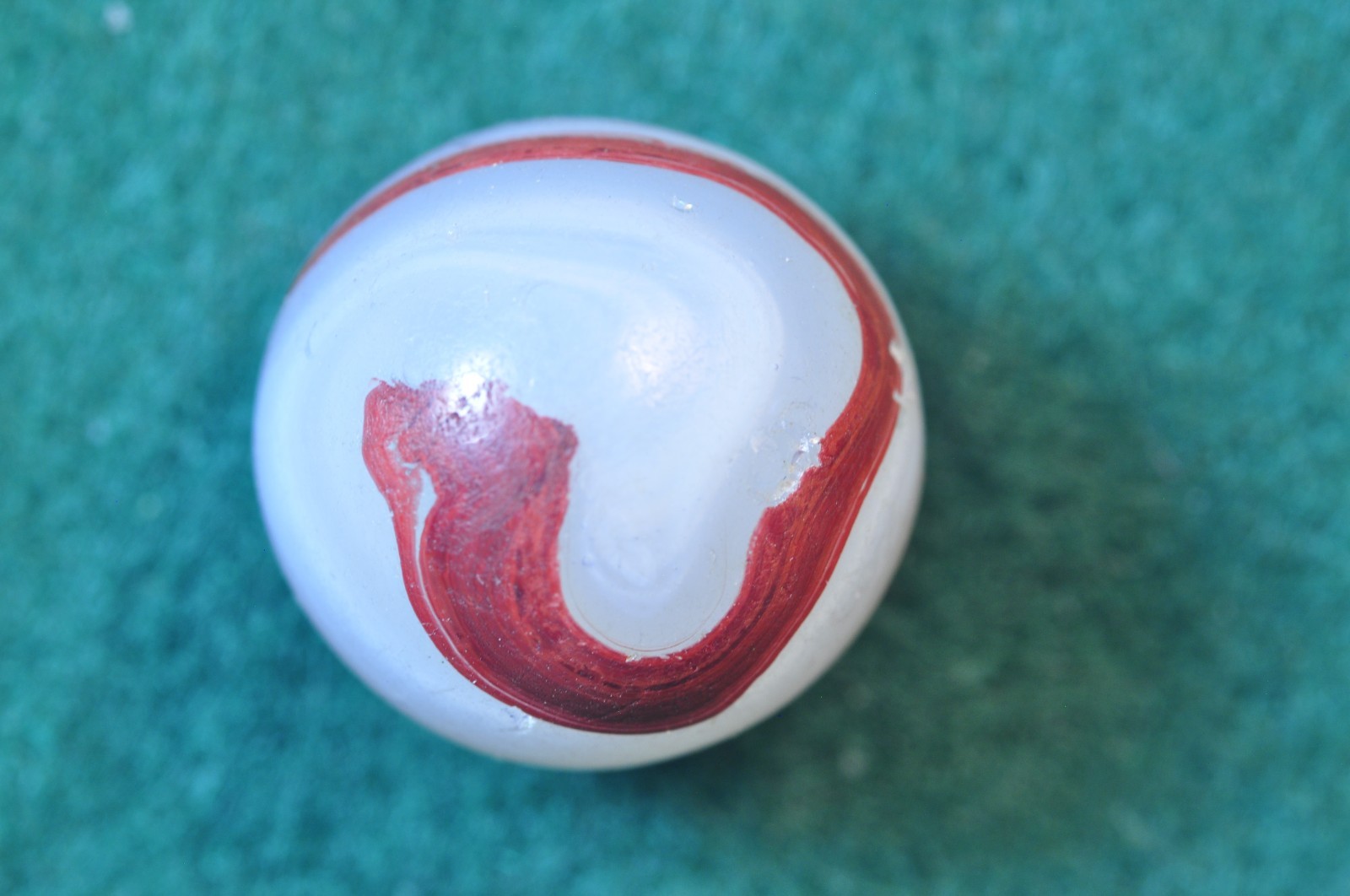 Akro Agate Silver Oxblood Marble .67” VG Condition