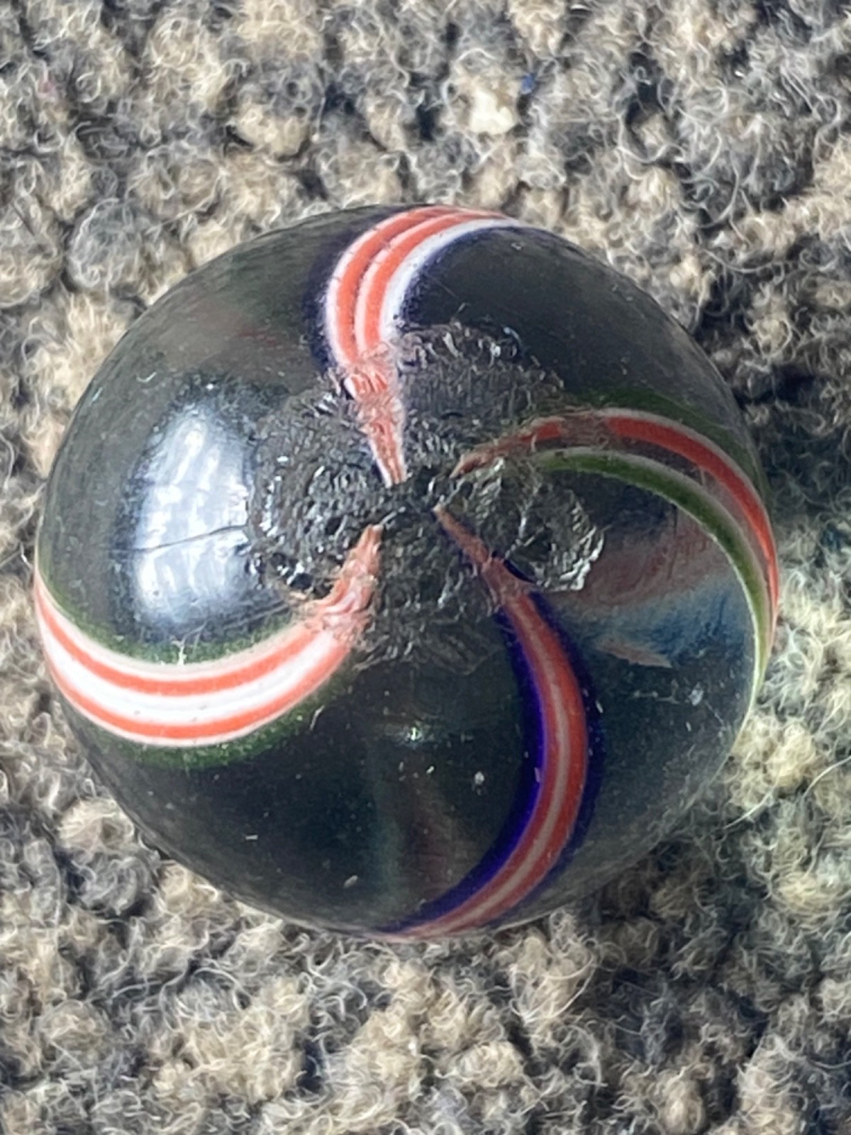 Antique German Marble banded transparent shooter 20mm 0.80 WET MINT