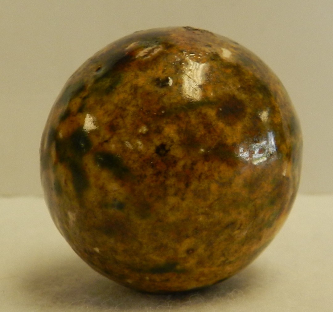 #21110m Huge 1.43 Inches Speckled German Handmade Bennington Marble