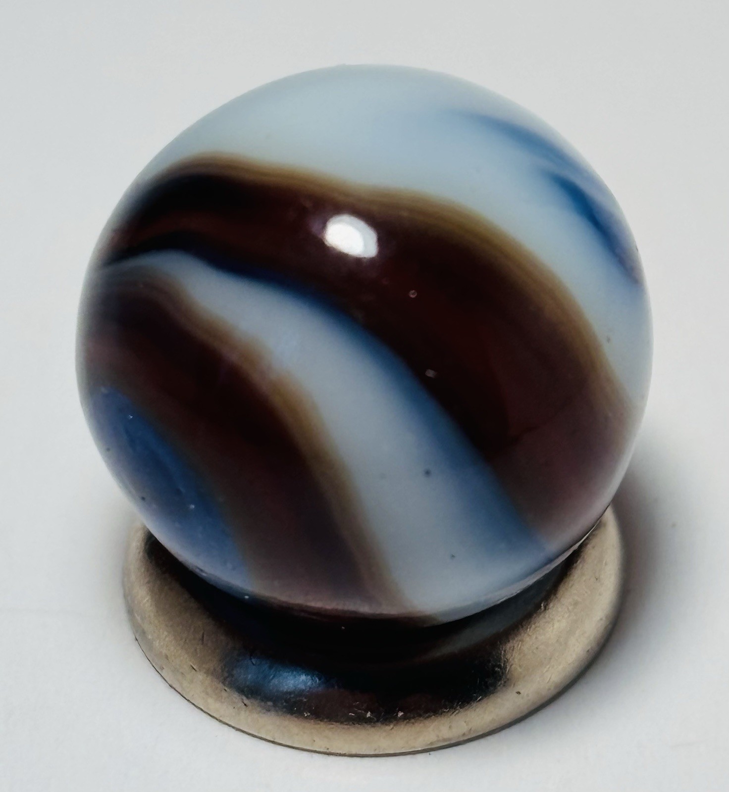 Peltier Glass Co NLR Burnt Liberty Marble .62 Mint Condition
