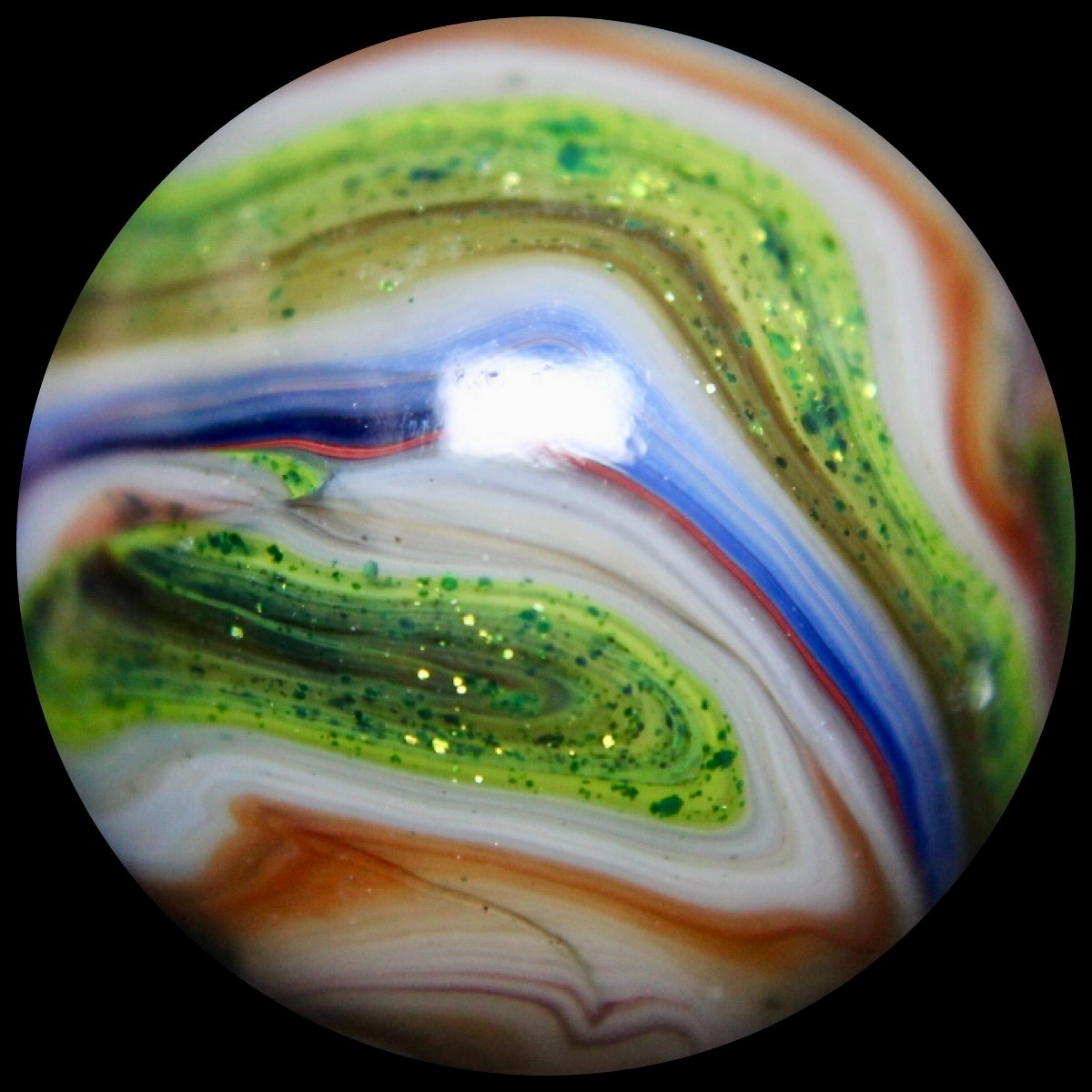 DAS West Virginia Red Buds Marble: Aventurine & Oxblood Fine Lines