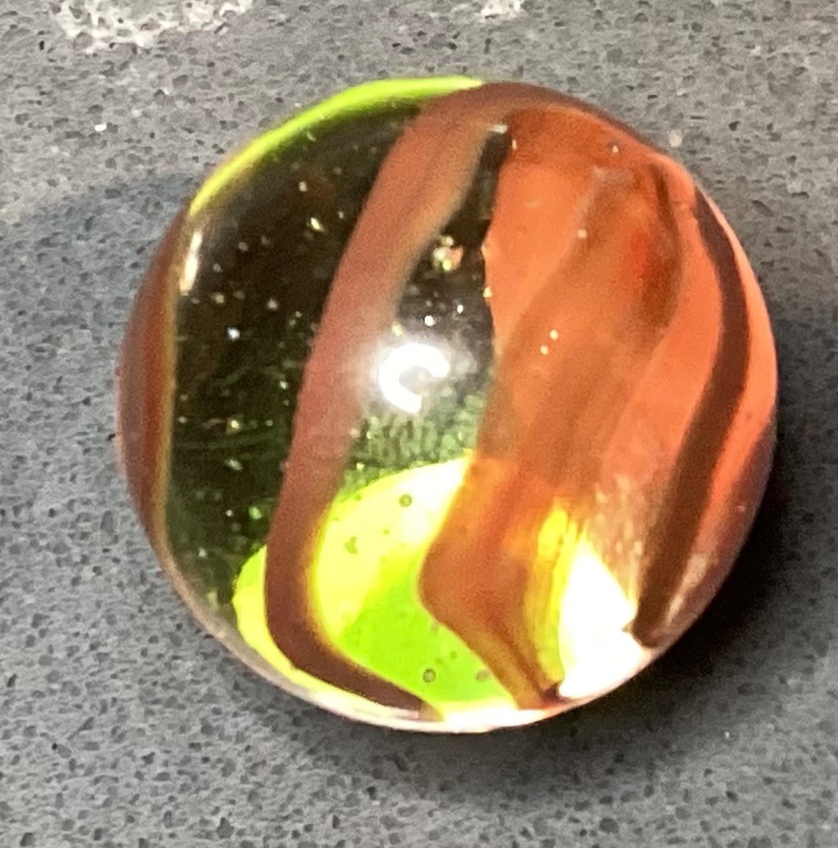 Marble Vitro Cats eye Caged 6 finger? Shooter NM+ 0.91”