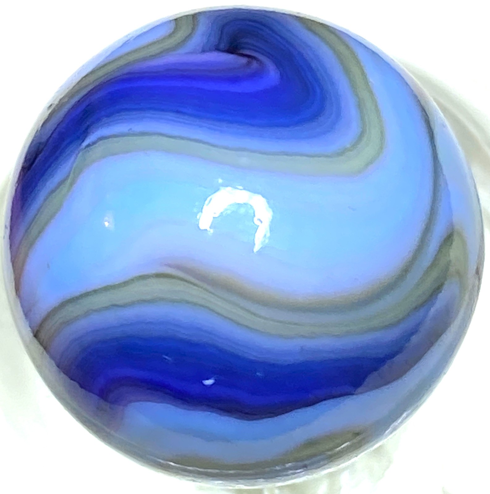 DAS/JABO NICE WAVY PATTERNS WITH A PINK/BLUEISH HUE SWIRLED SHOOTER .71″ M216