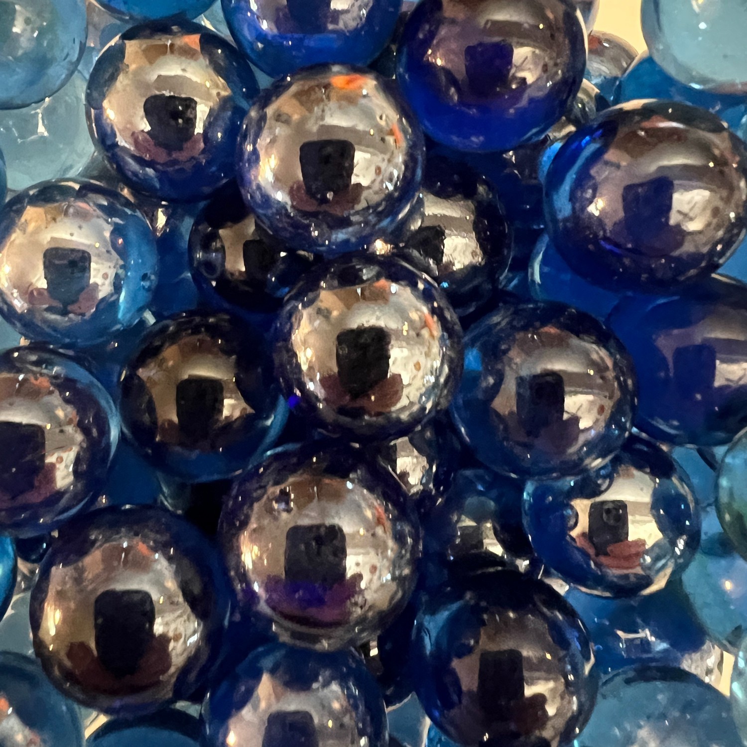 Masterpiece Crystal West Virginia Glass Marbles – 1 lb Iridescent Blue 16mm