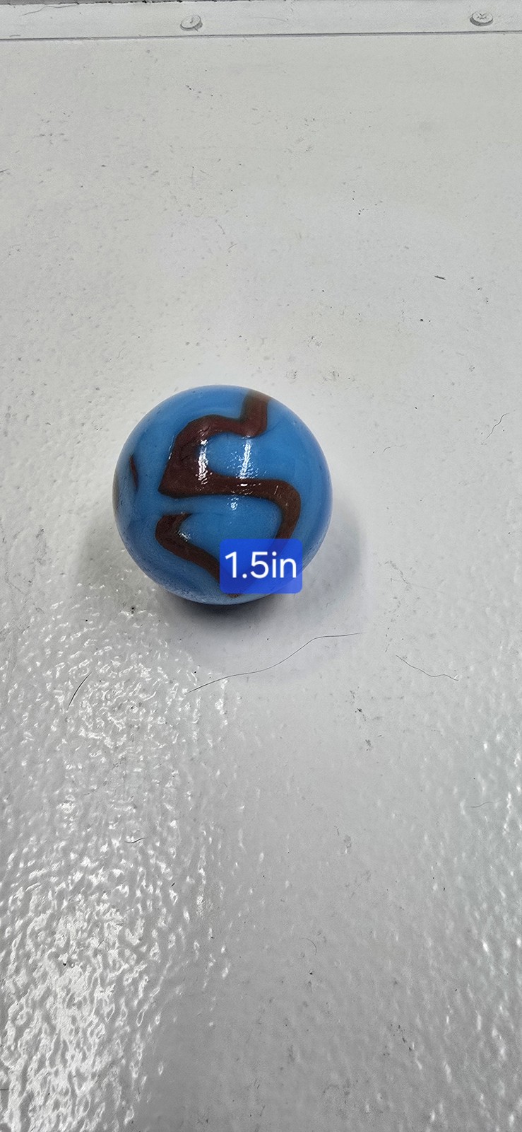 Vintage Serpent Blue & red Patch Swirl Art Glass Marble 1.5in Shooter