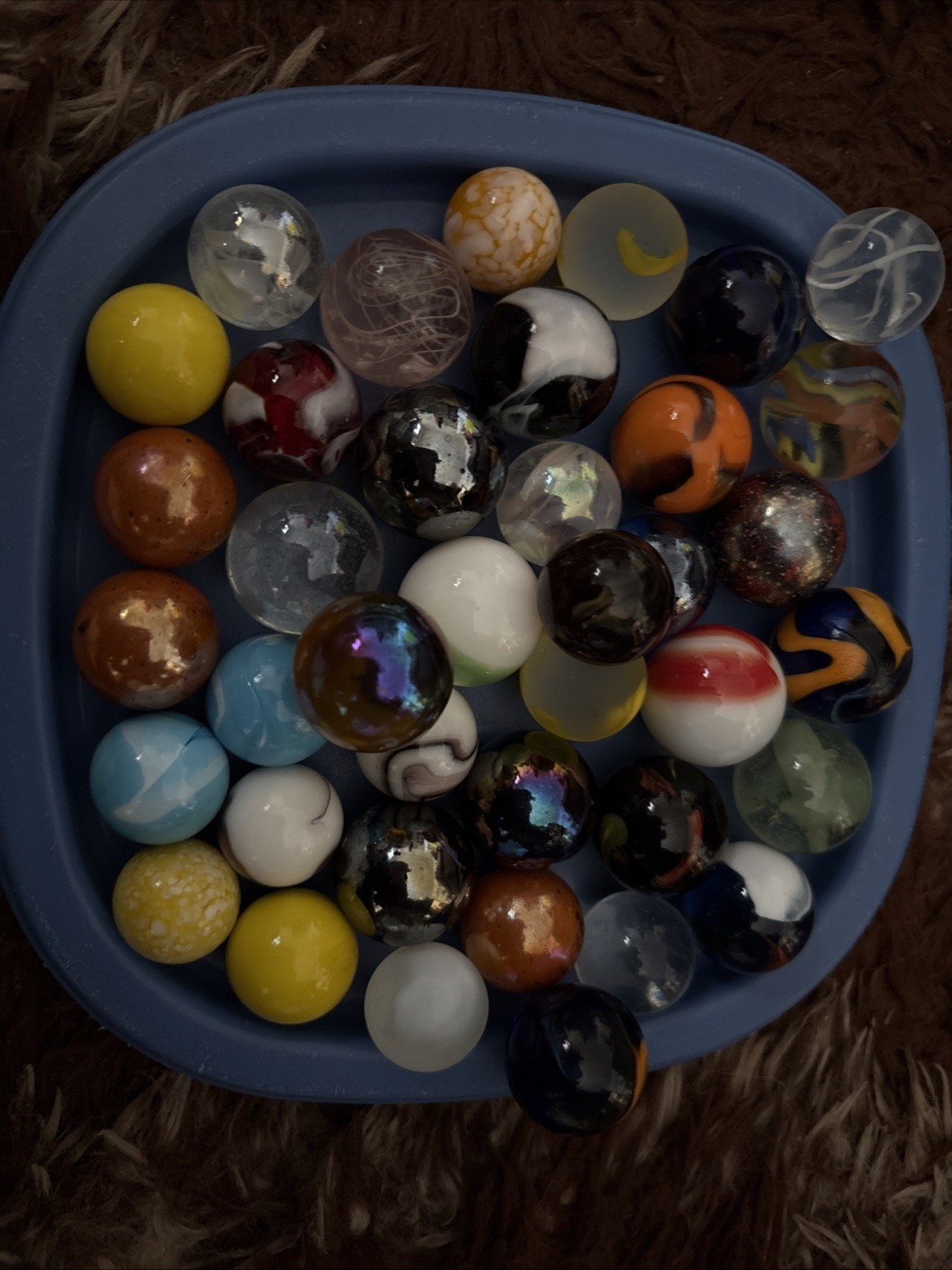 Vintage Lot Of Large And Medium Marbles Tray Not Included **