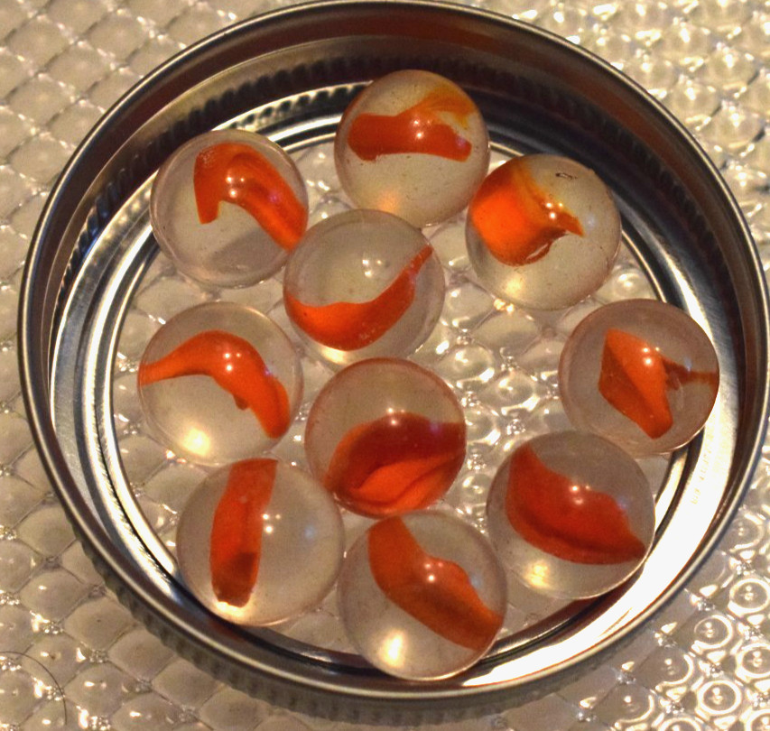 VINTAGE PELTIER CAT EYE BANANA AKRO AGATE POPEYE SWIRL PATCH MARBLES 60PCS