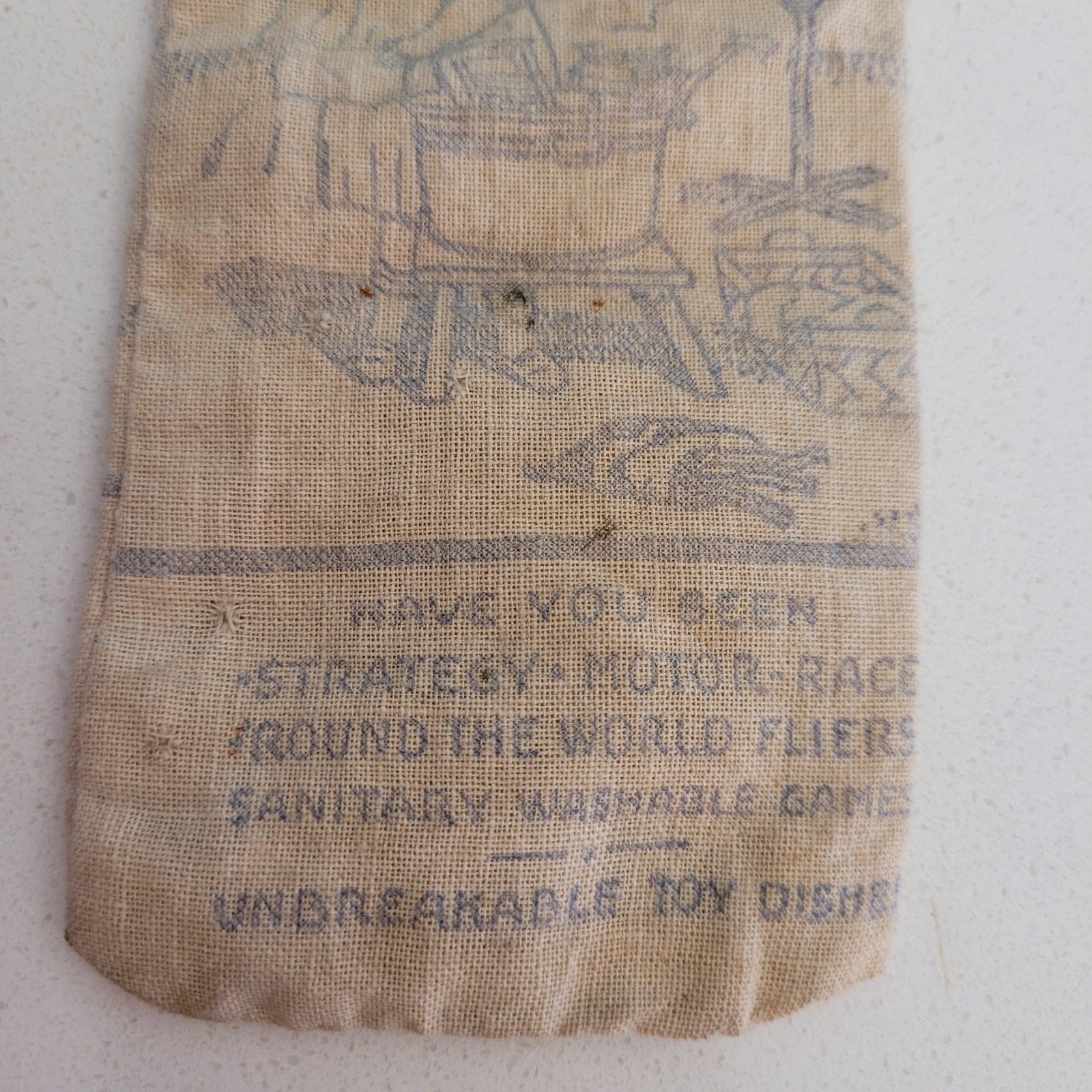 Original 1″ Steelies Marble Bag Sandy Andy Toys Panama Pile Driver Toy 1907-1930