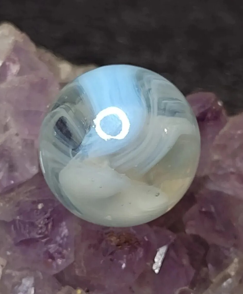 Lovely 💎NM++ Robins Blue Wispy Phantom Conqueror Vitro Vintage Marbles .65″