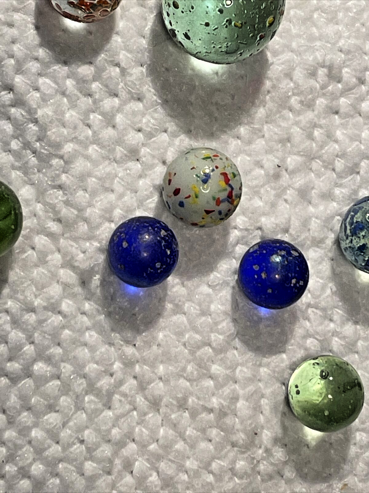 33 Glass Marbles Vintage Confetti Clear Speckled Multicolor Bumpy Vintage Mixed