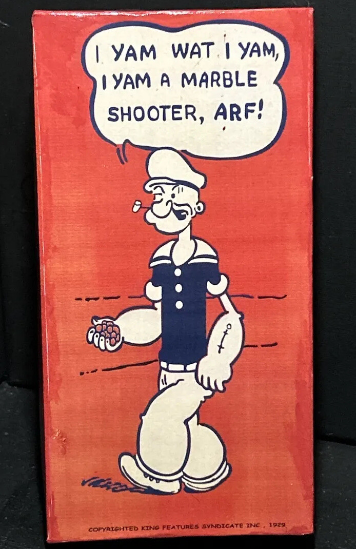 Akro Agate Popeye Box Repro Box No 116 Red