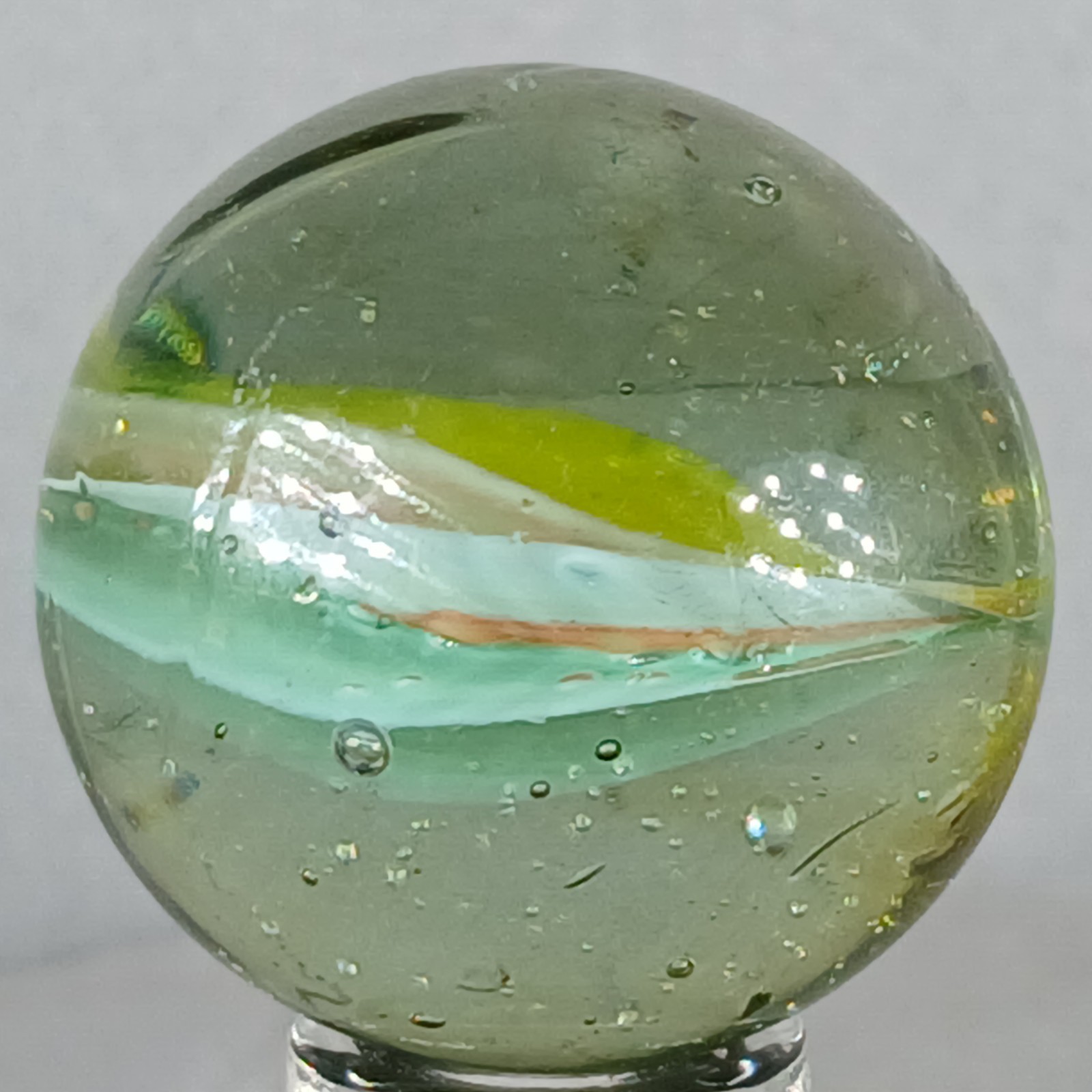 Large Vintage Tri-Color Hybrid Cat’s Eye Marble .94 Inches Near-Mint Condition