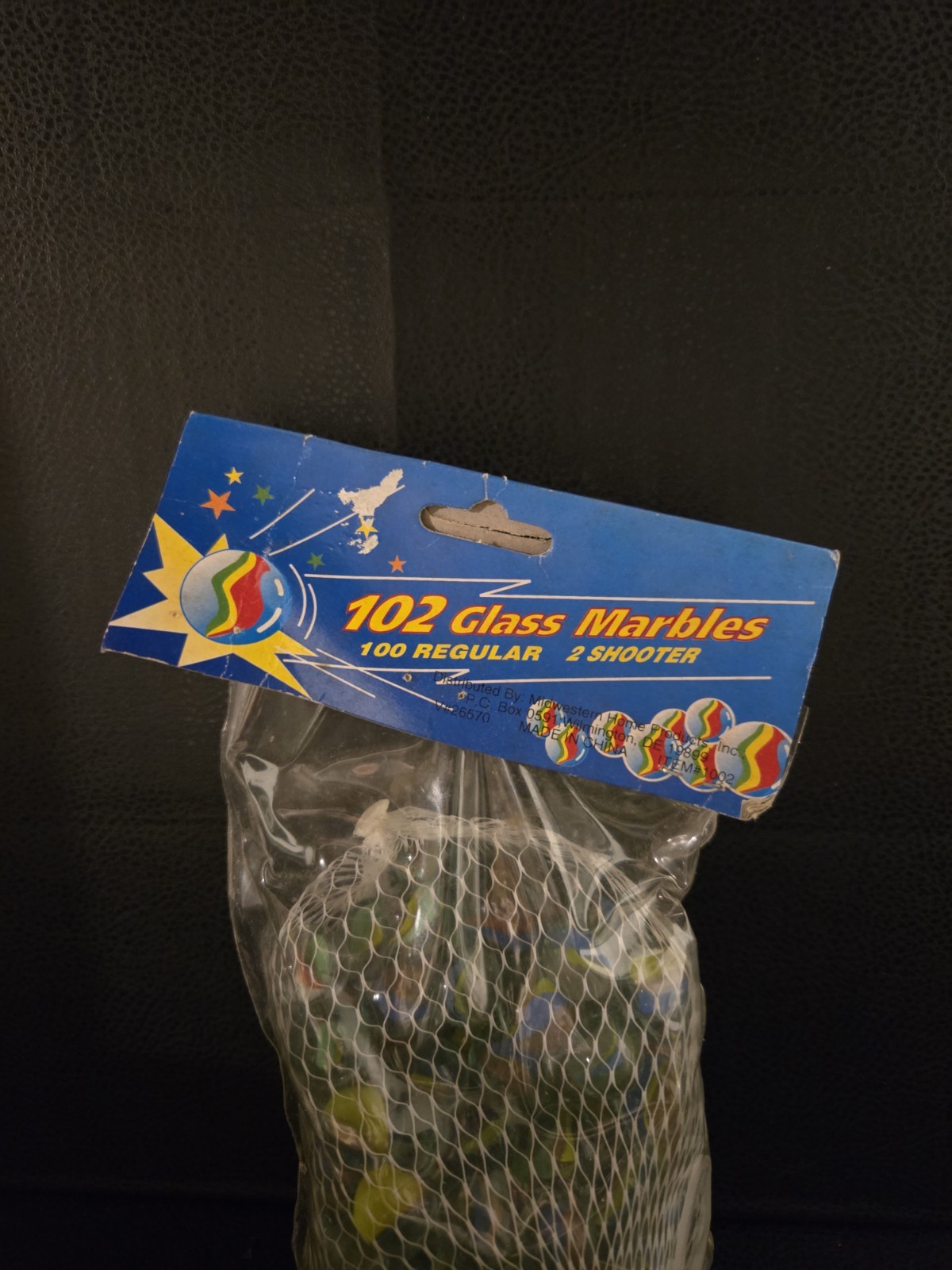 Vintage 102 Glass Marbles Bag (100 Regular, 2 Shooters) – New Old Stock