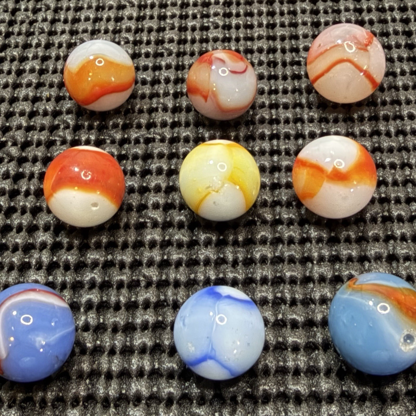 Peltier Marbles Lot of 14 Rainbo Various Conditions
