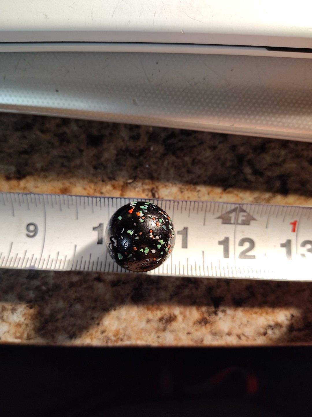 Vintage Antique Marble 1″ Confetti Speckled Glass Galaxy Splatter Green Red Whit
