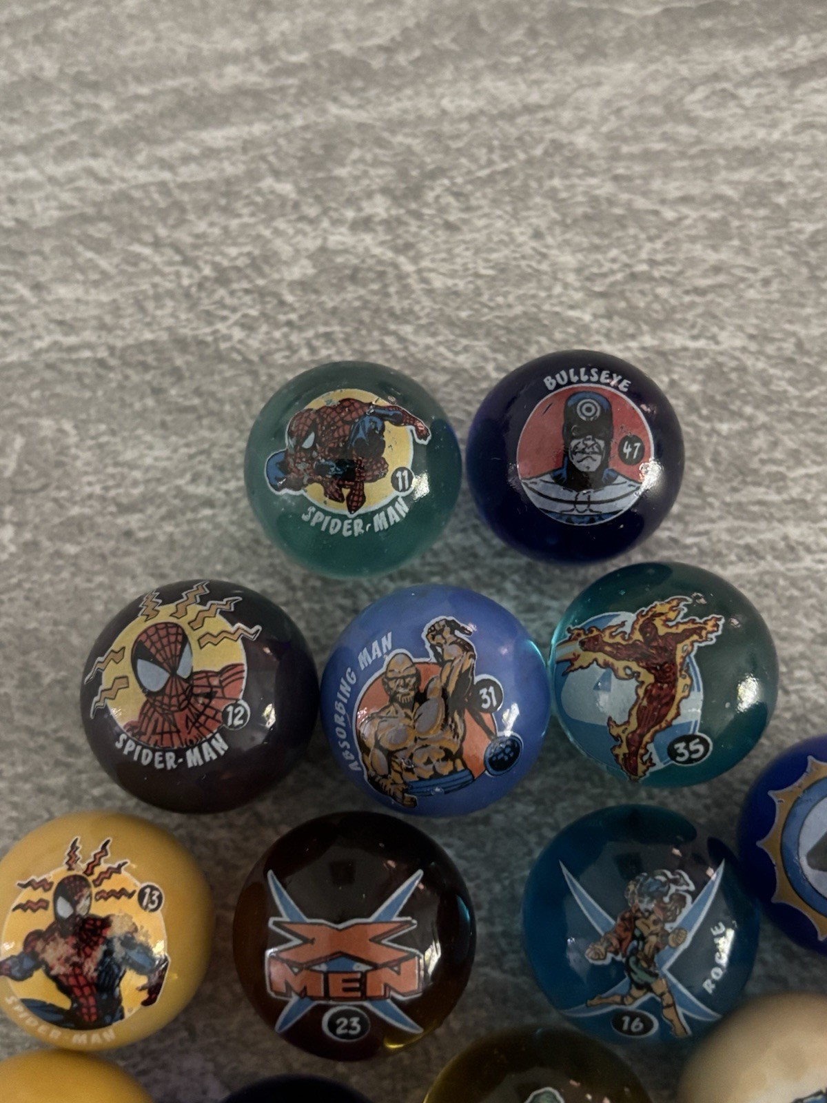 Spiderman & The Marvel Universe Marbles Dr. Doom, Green Goblin, Bullseye, X Men