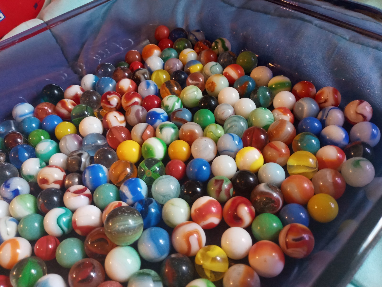 Antique & Vintage Mixed Marble Lot of 12lbs Marbles Great Old Collection Bucket