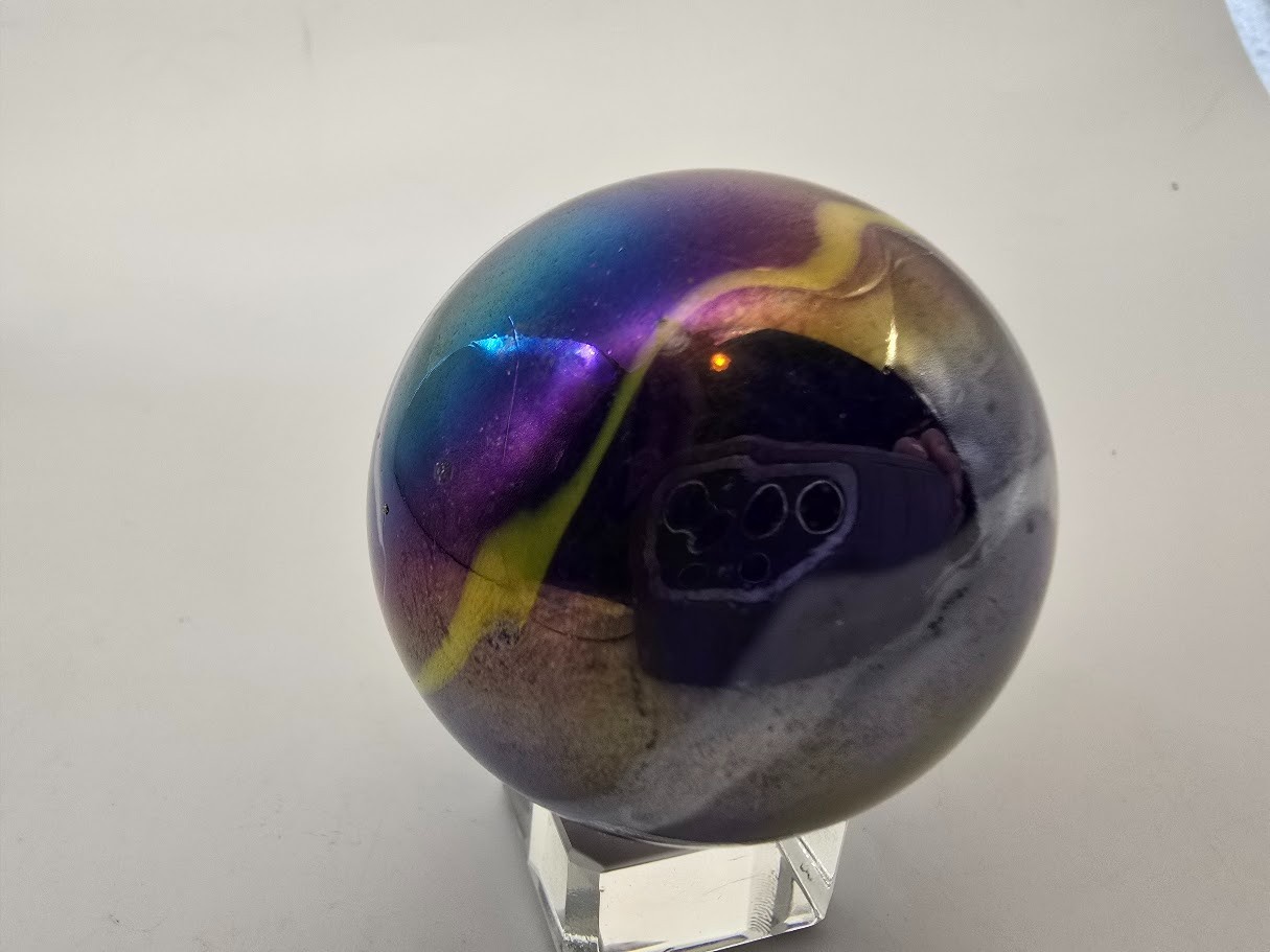New For 2025! Snorkel 50mm ~2 in Marble Iridized w White, Yellow Swirls