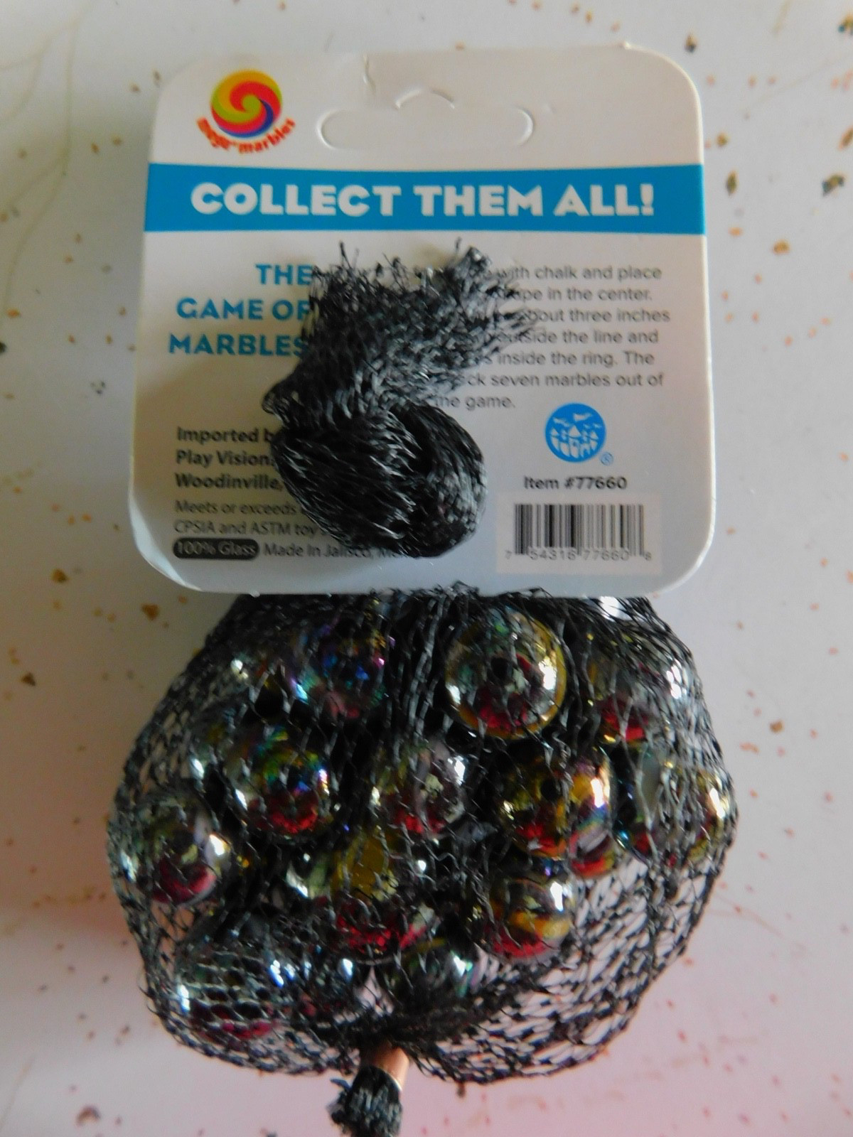 Mega Marble MILKY WAY MARBLE NET 24 Player Marbles & 1 Shooter Marble