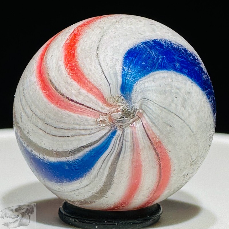 Handmade Peppermint Swirl Marble, 11/16 in, Germany, 1860-1920, Near Mint, S816