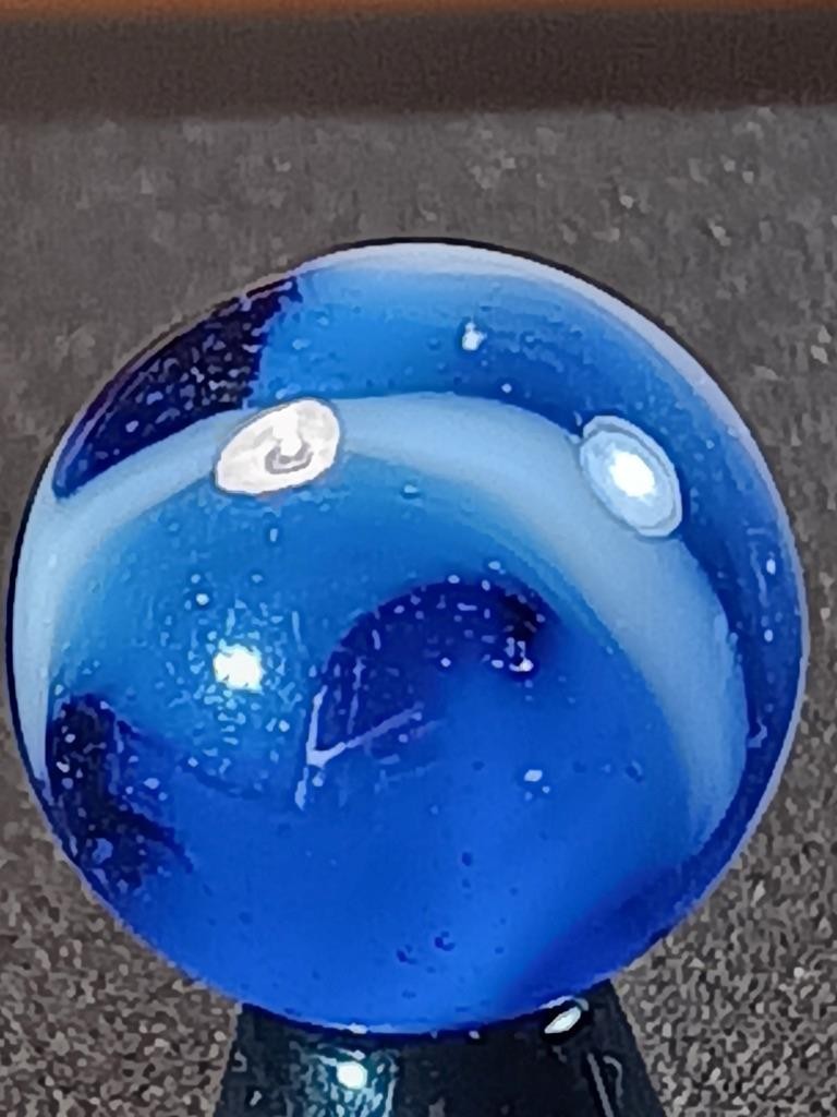 5/8″ Vacor Transparent Cobalt Saphire Blue Jay Pearl White NM Serious Marble B25