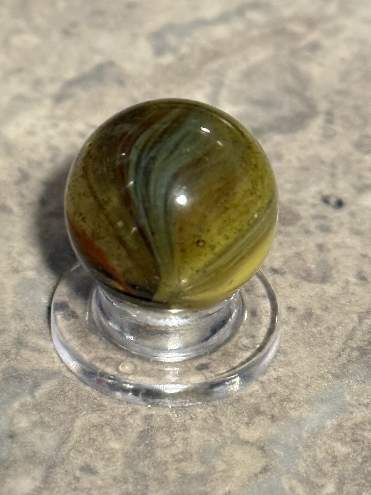 RARE 40’s NM/M Peltier Rainbo “LEMONADE OXBLOOD” Marble 0.697” UV REACTIVE! OBO