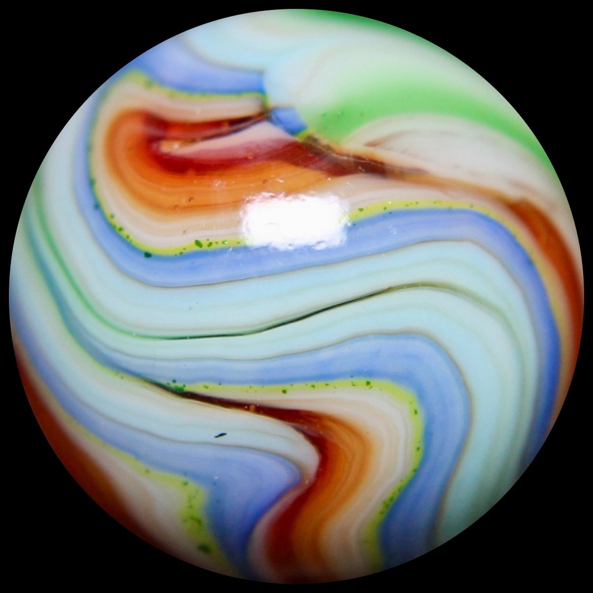 JABO Badger Marble Collector Series: Baby Blue Rainbow Wet Mint