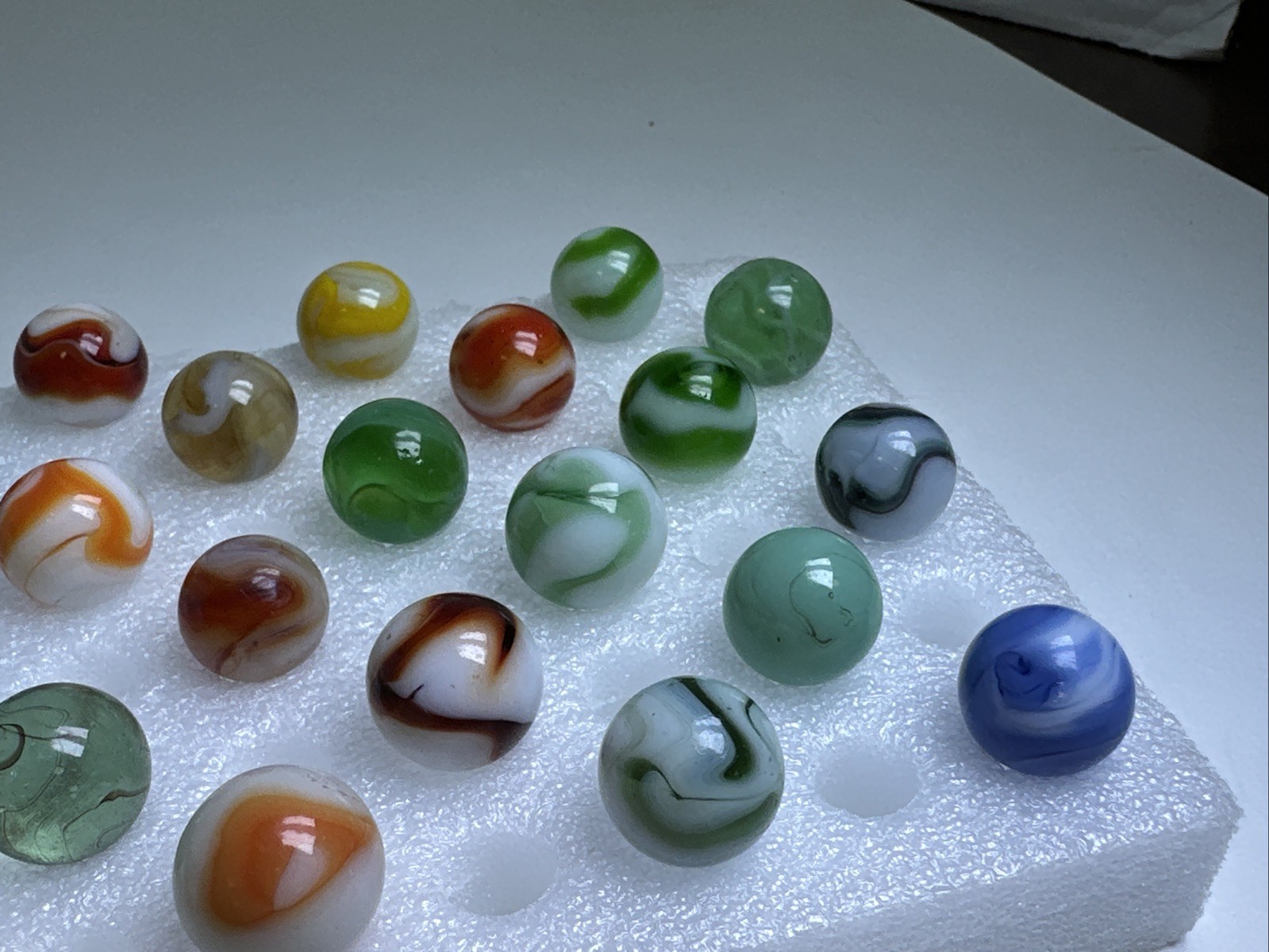 377 Lot Of 29 Vintage Heaton Agate Swirl Marbles!