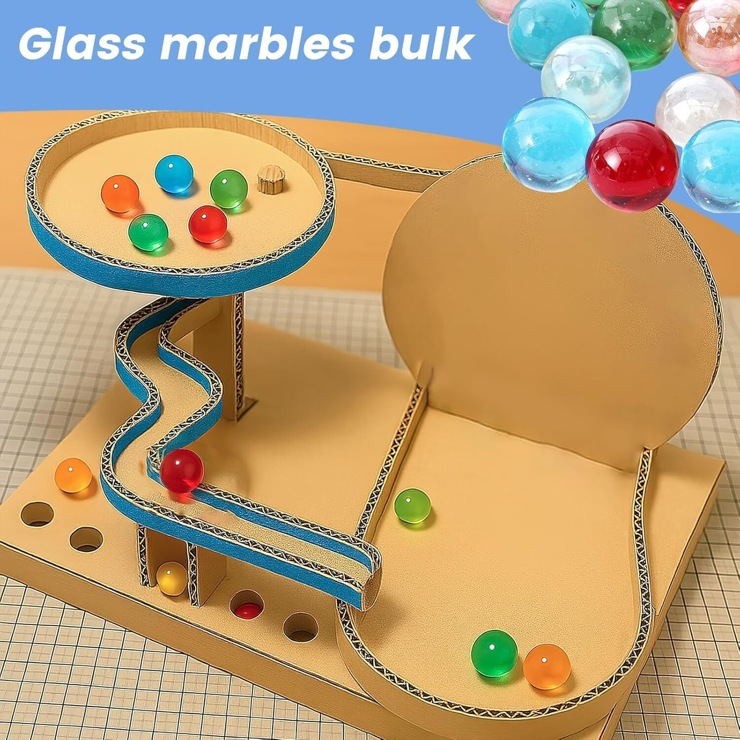 “FUTUREPLUSX 150PCS Glass Marbles Bulk 5/8inch Colorful Marbles for Running Ga..