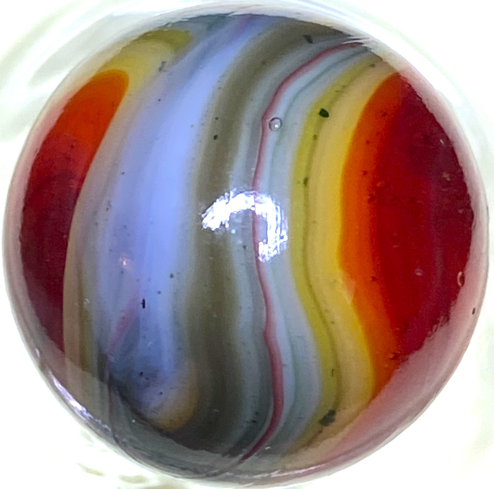 WOW ! THIS IS CRAZY ! CANDY APPLE / AVENTURINE SWIRLED LARGE MIB .65″ M563
