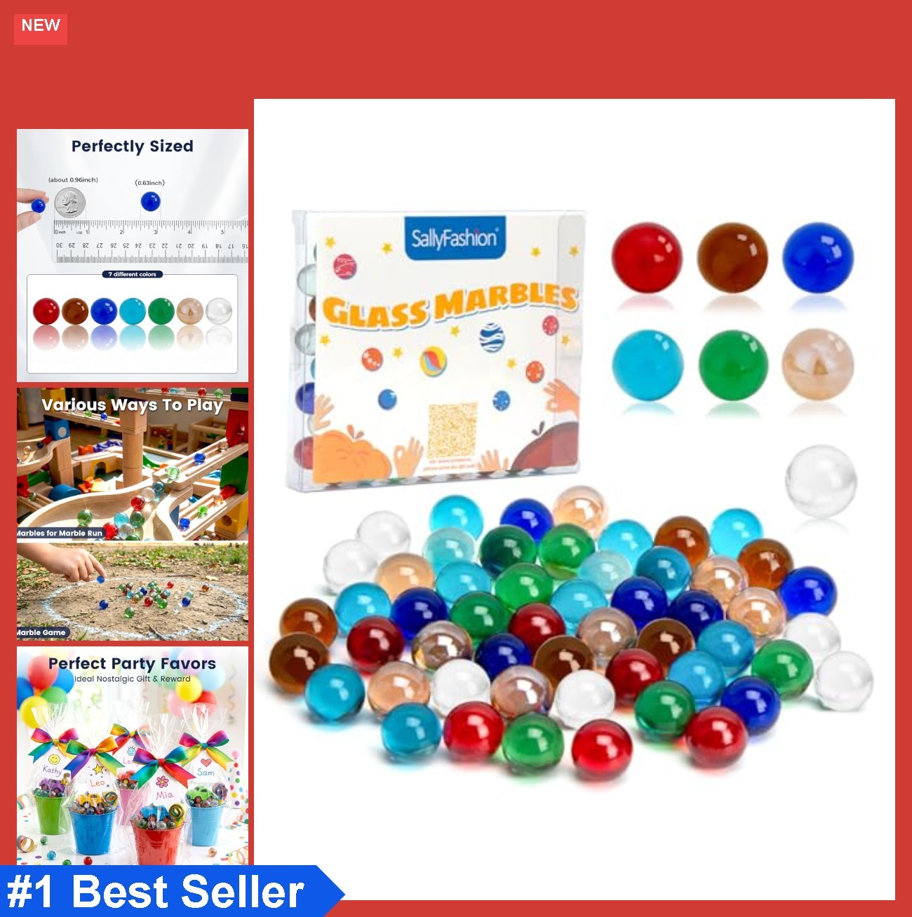 75 Glass Marbles Bulk 0.63 Inch for Marble Run Chinese Checkers Game DIY Craft