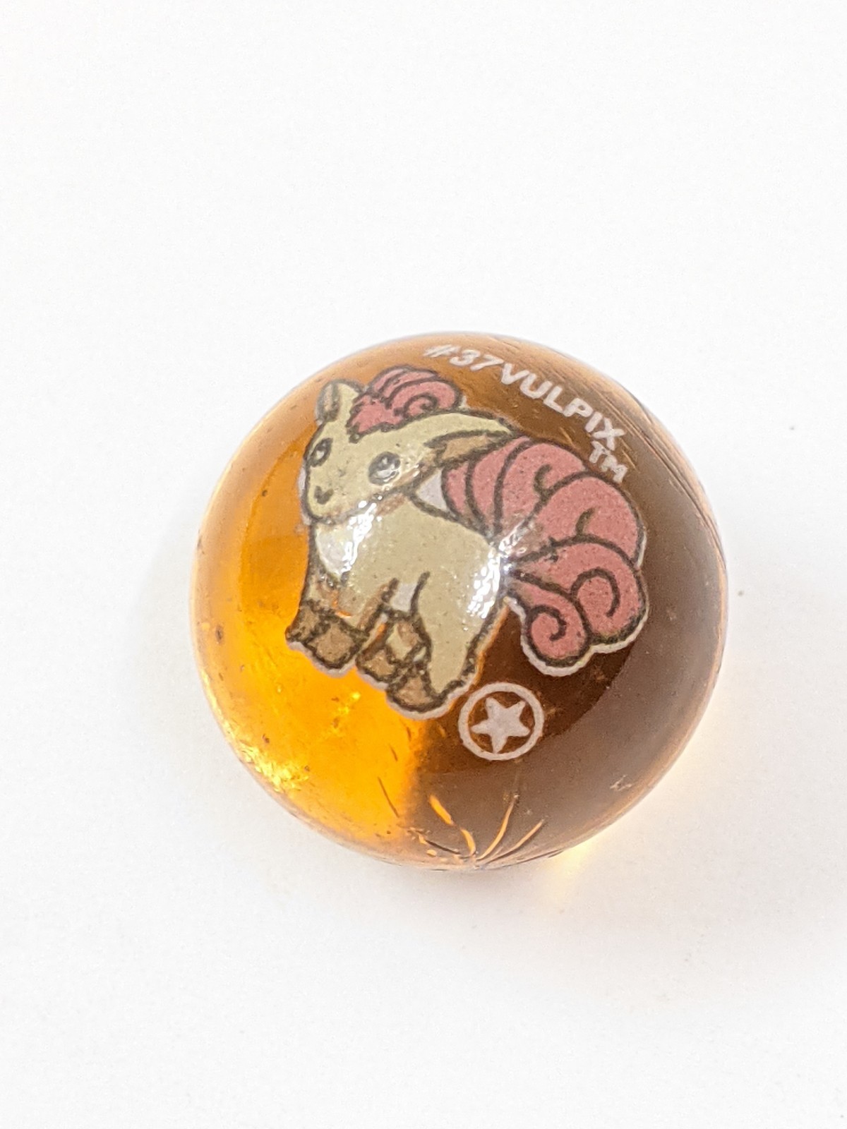 Vintage 1st Edition Vulpix #37 Pokémon ToyBiz Amber Marble