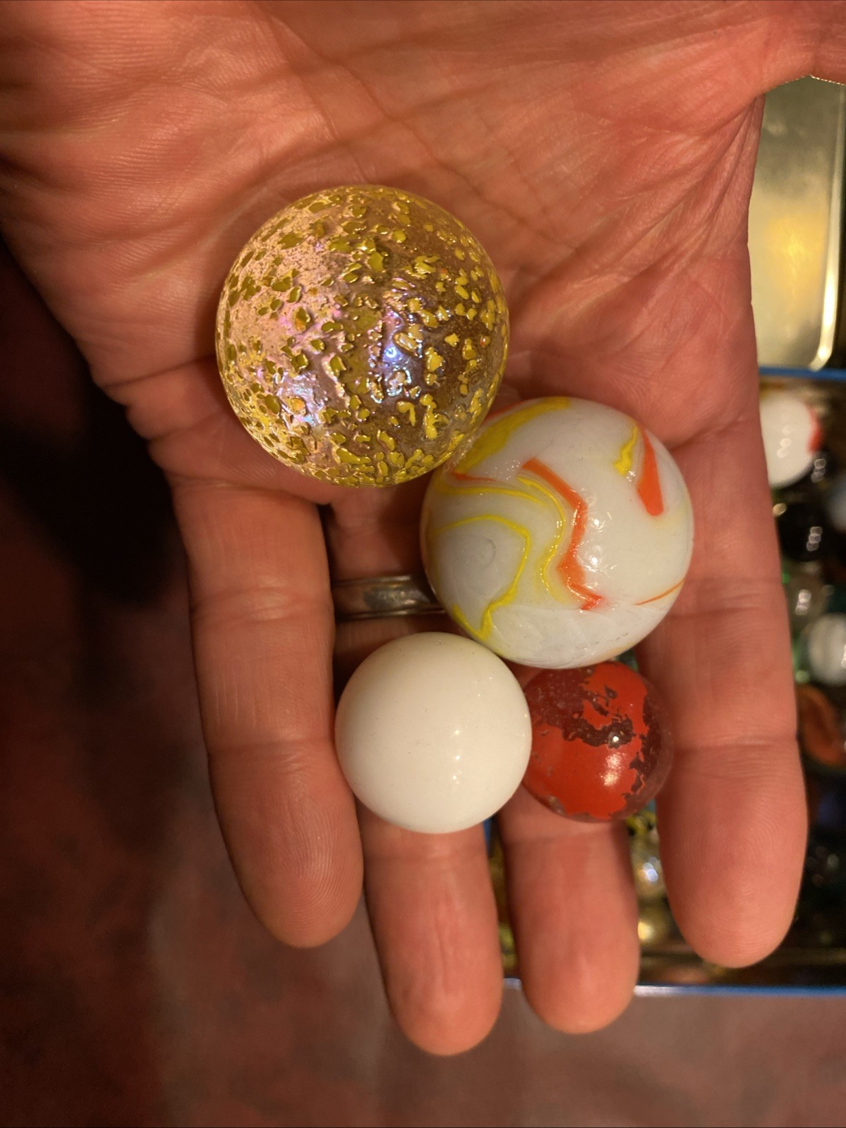 Mega Classic Marbles Vintage Marble Tin w/ 50+ Marbles including Mega Marbles!!!
